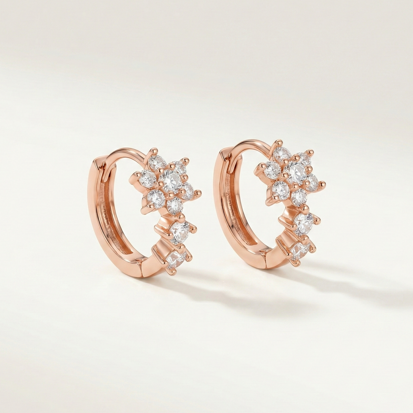 stellar rose gold plated hoops