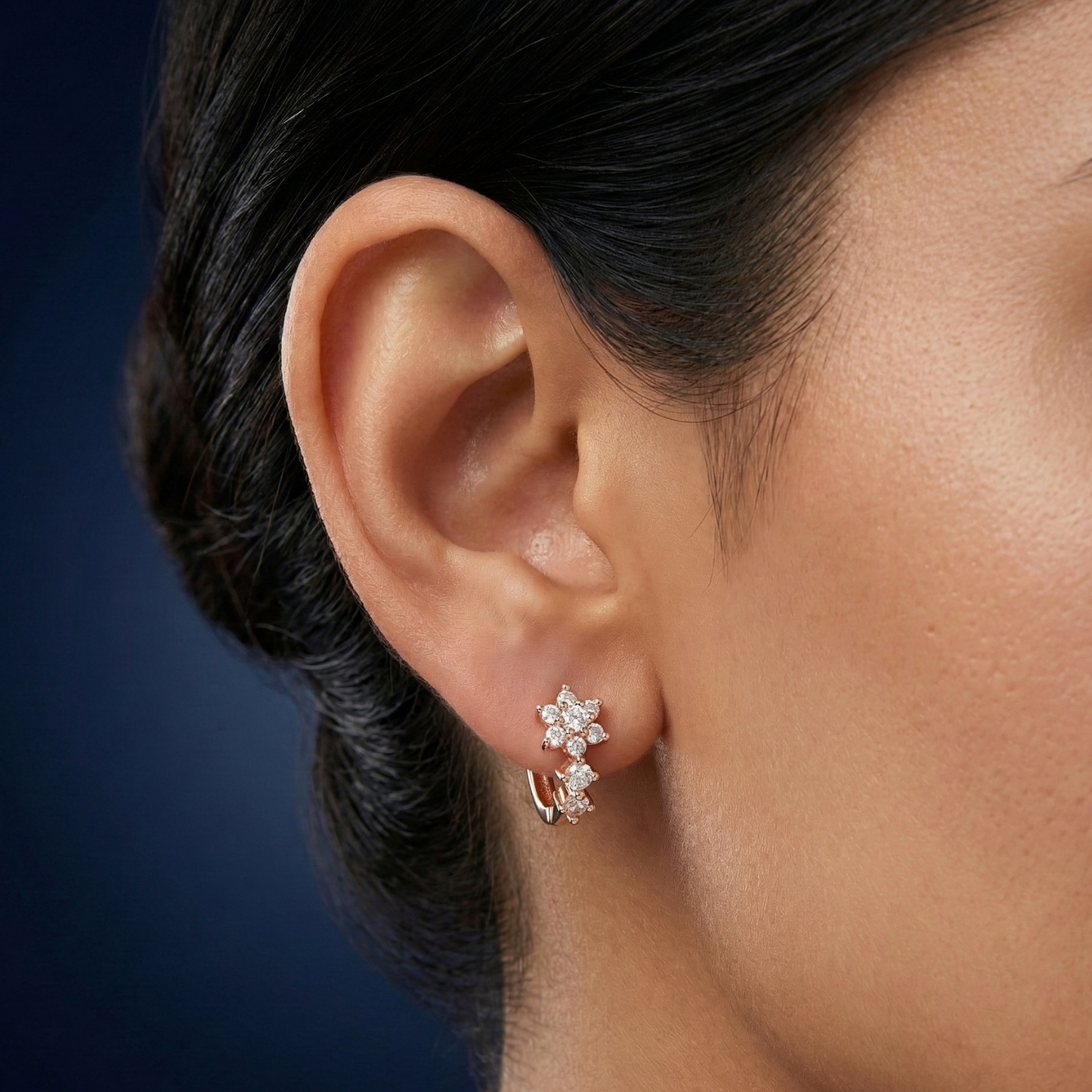stellar rose gold plated hoops
