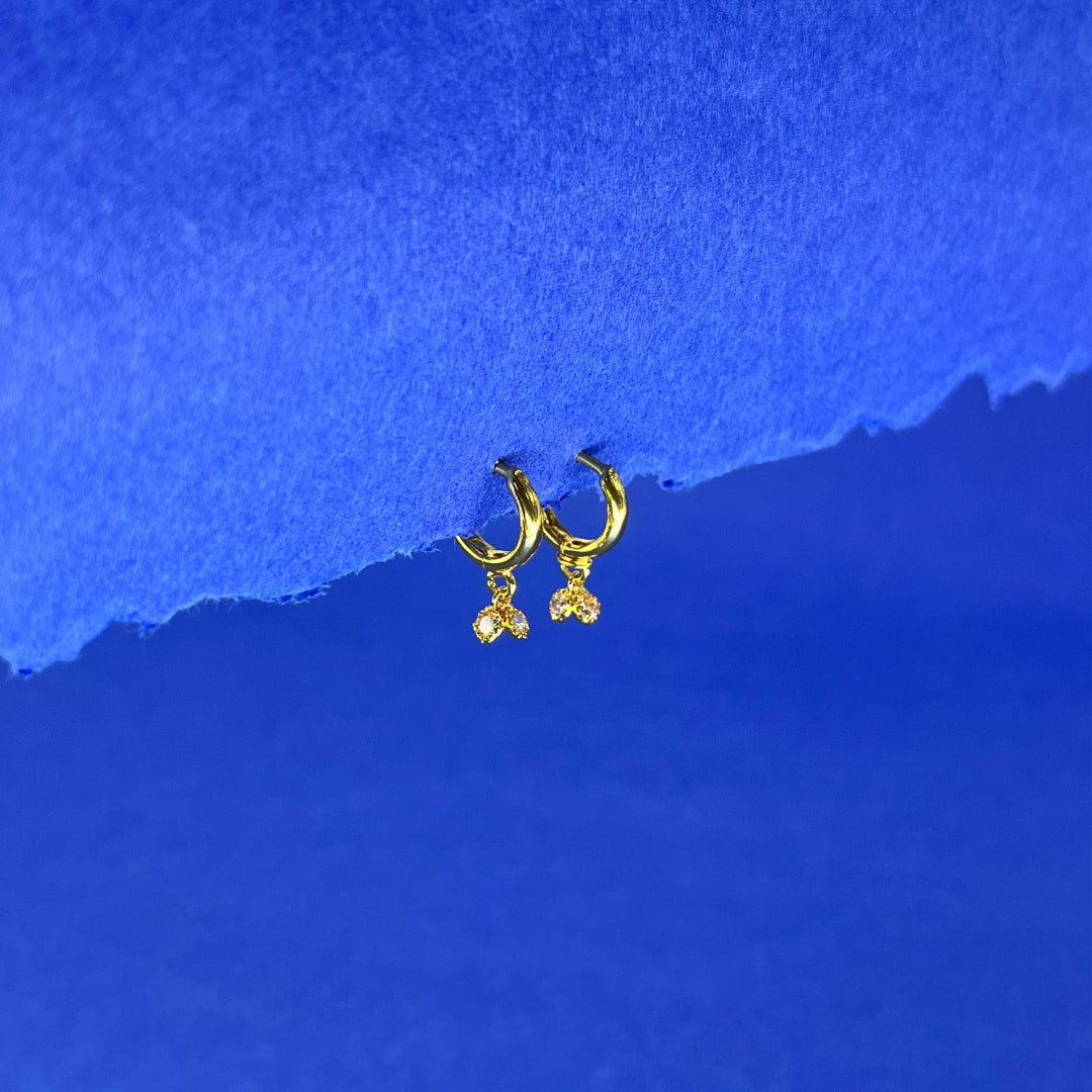 petal gold plated drop earrings