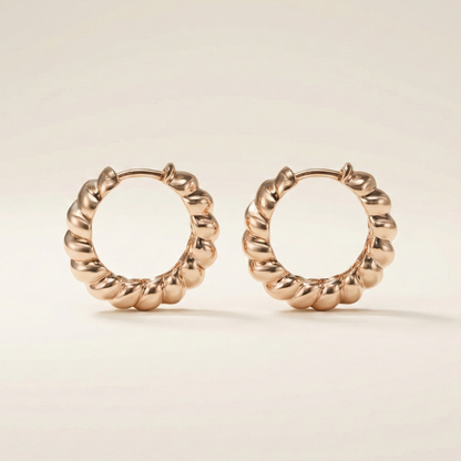 Twist Mini Rose Gold Plated Hoops