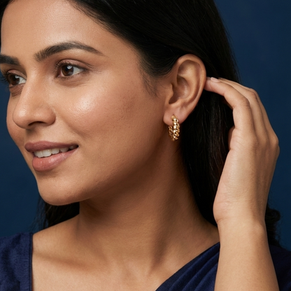 Twist Mini Rose Gold Plated Hoops