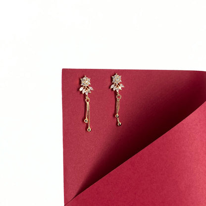 Petal Drip Rose Gold Plated Earrings