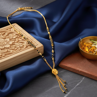 The Petal Promise 18 KT Thick Gold Plated Mangalsutra