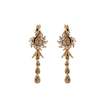 Peacock Royale Rose Gold Plated Earrings