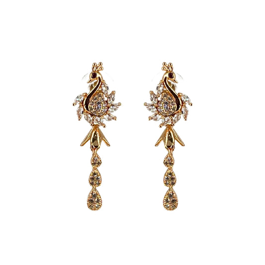 Peacock Royale Rose Gold Plated Earrings