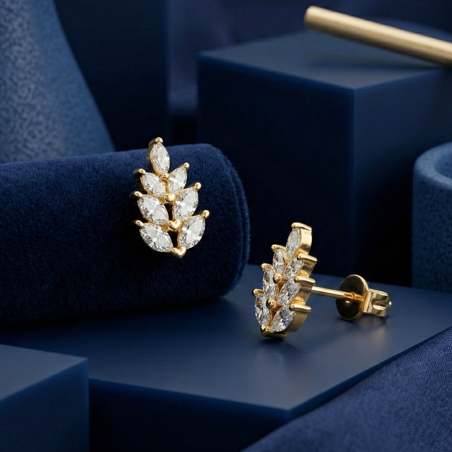 petal ascent gold plated studs