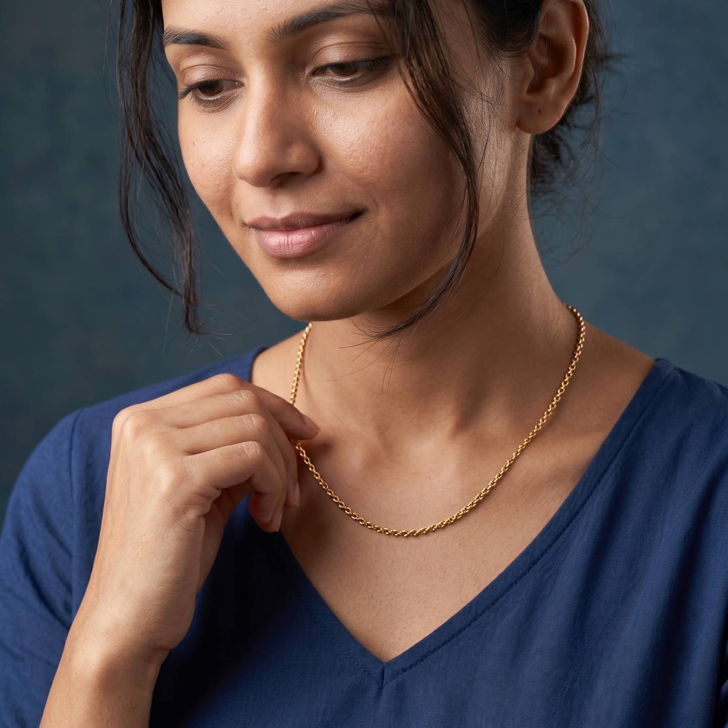 timeless loop 18k gold-plated chain