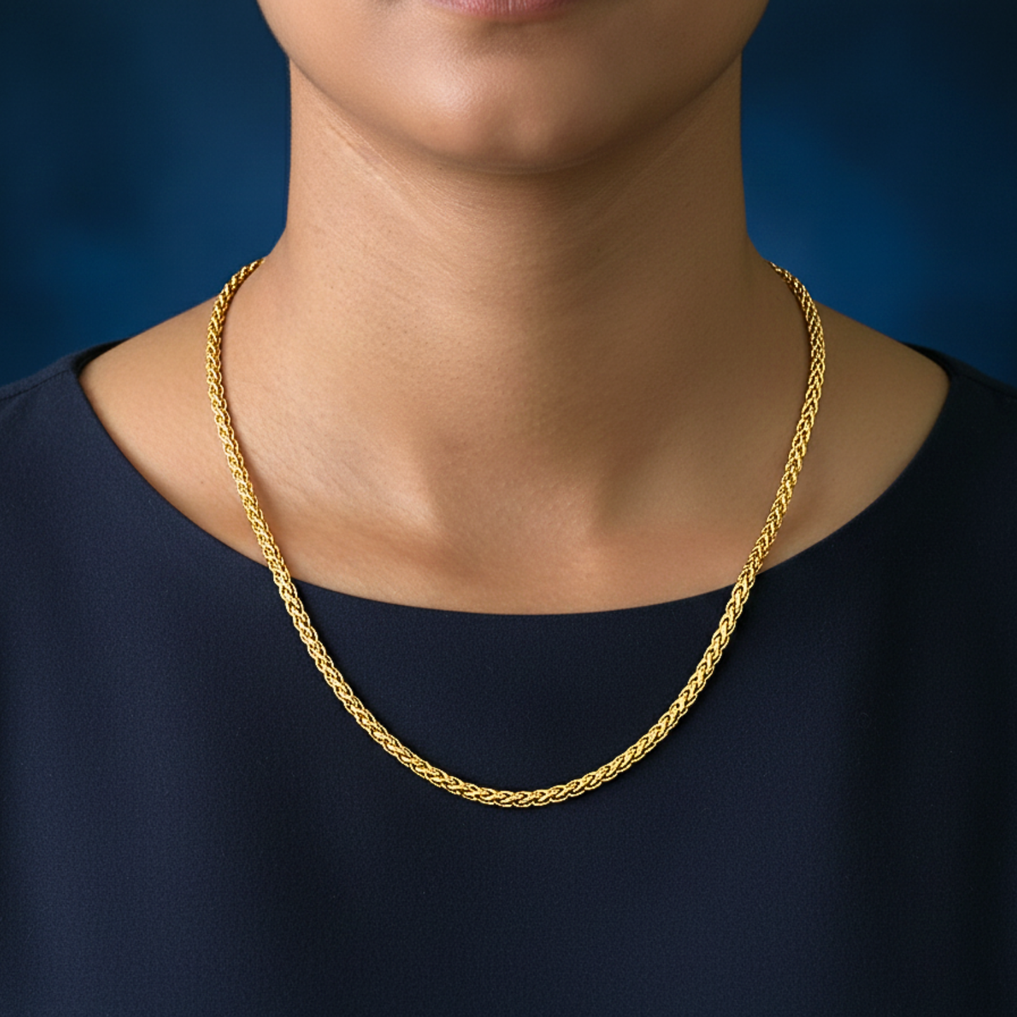 regal braid gold-plated rope chain