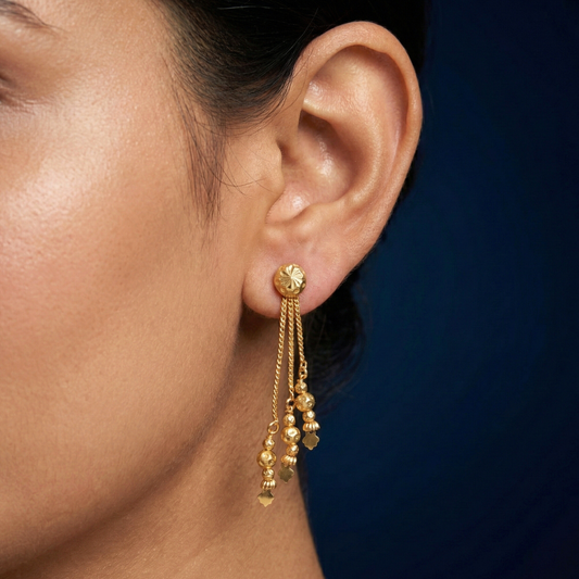 Rajwadi 18K Gold Plated Sui Dhaga Earrings