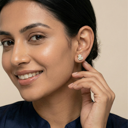 Glittering Duck Gold Plated Studs