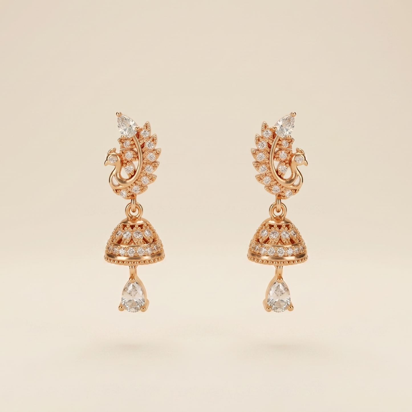 mayura 18k rose gold plated jhumkas