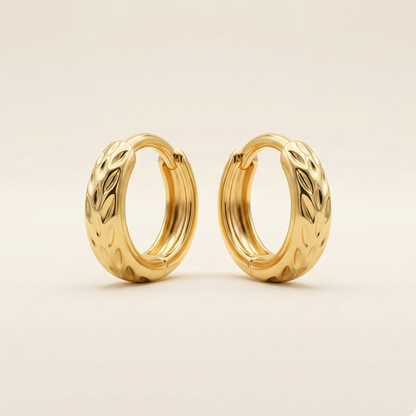Laurel Leaf Gold Plated Huggie Hoops