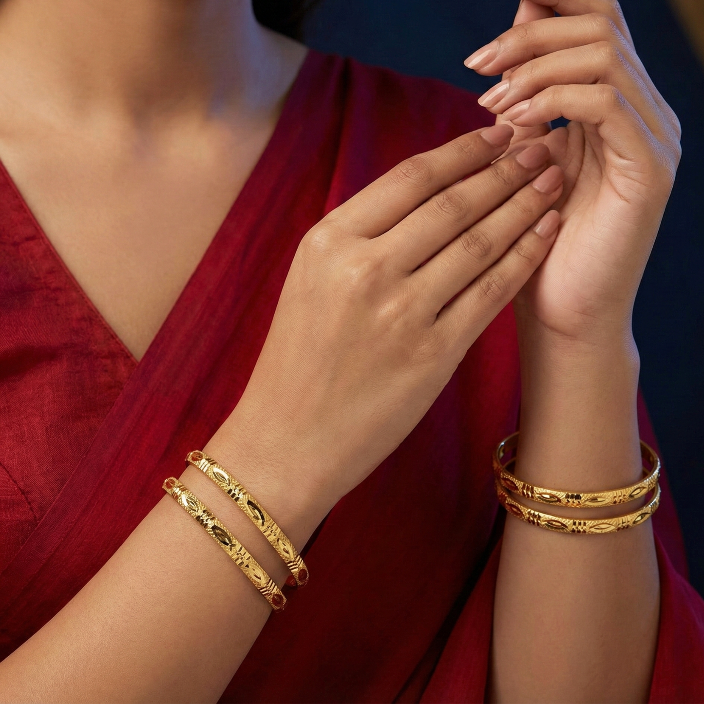 bhavya 18kt gold plated bangles