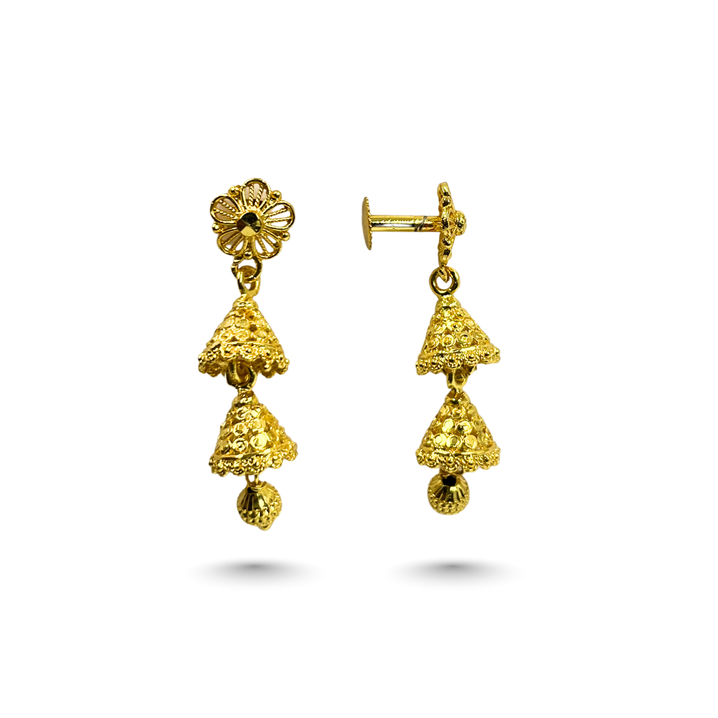 apsara gold plated temple jhumkas