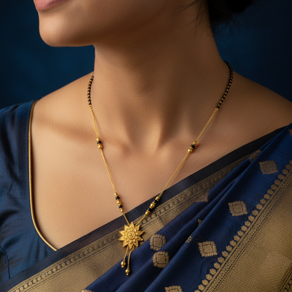 Eternal Blossom 18 KT Thick Gold Plated Mangalsutra