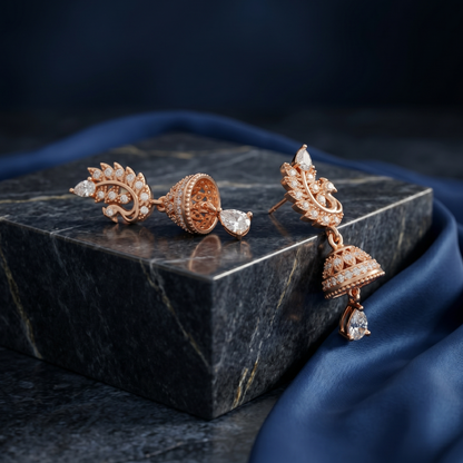 Mayura 18K Rose Gold Plated Jhumkas