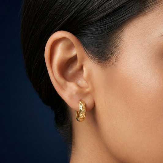Laurel Leaf 18K Gold Plated Hoops