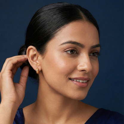 Laurel Leaf Gold Plated Huggie Hoops