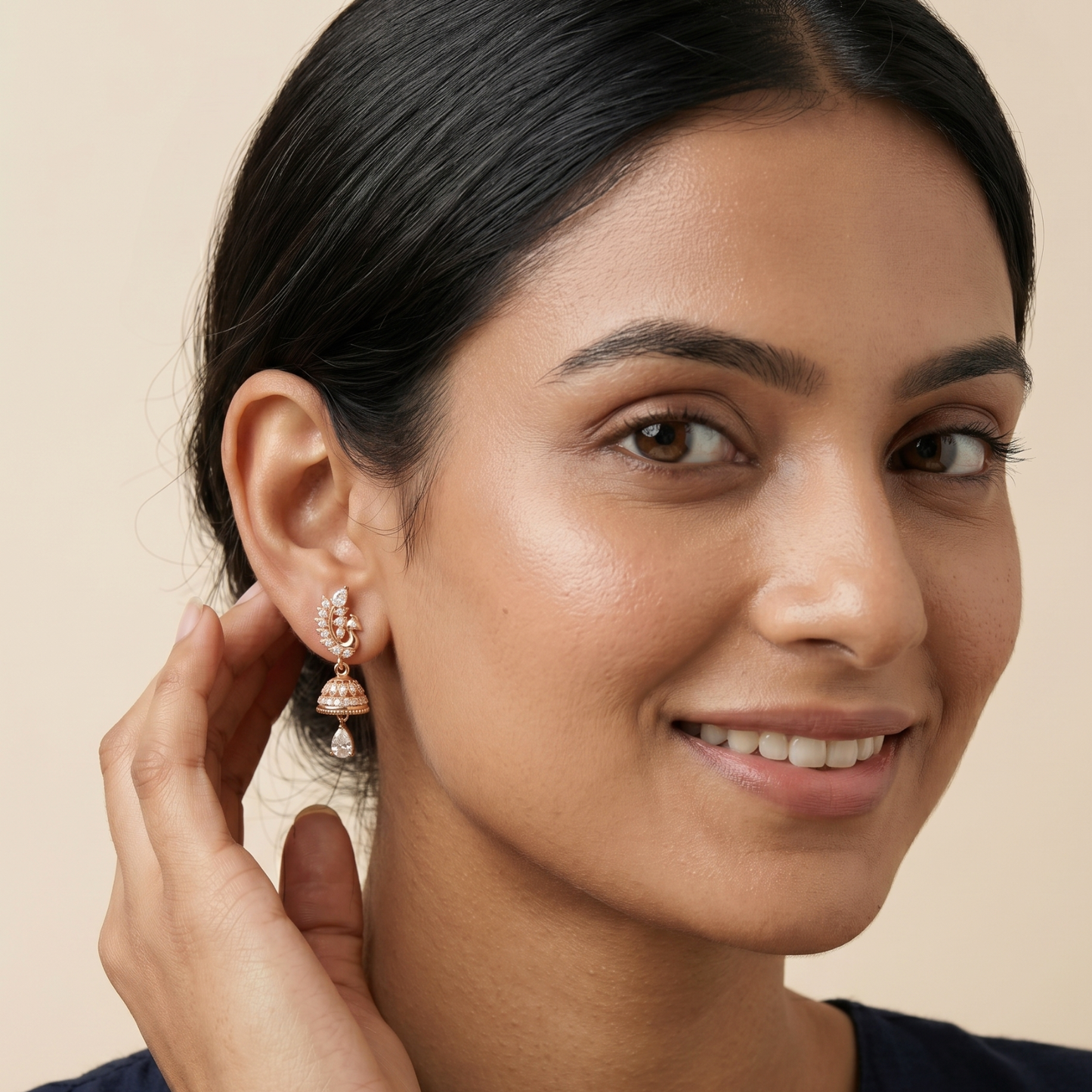 mayura 18k rose gold plated jhumkas
