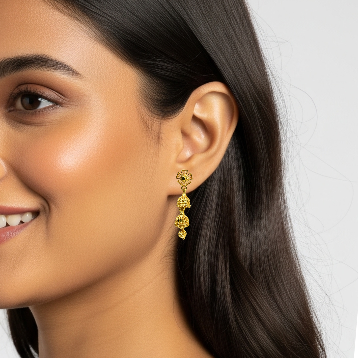 swara gold plated jhumkas