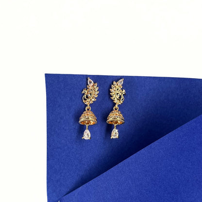Mayura Rose Gold Plated Jhumkas