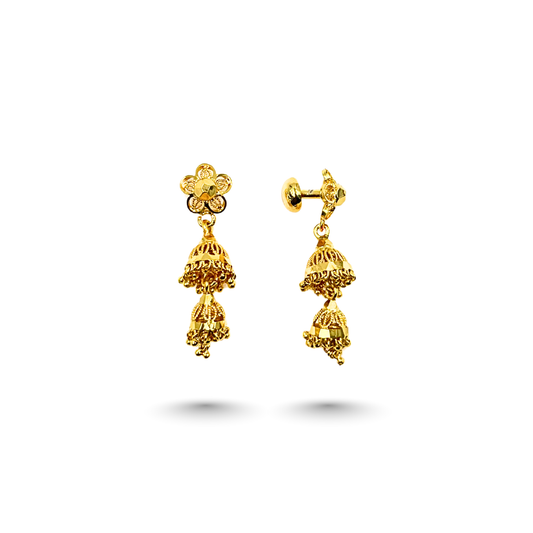 Anamika Gold Plated Temple Jhumkas