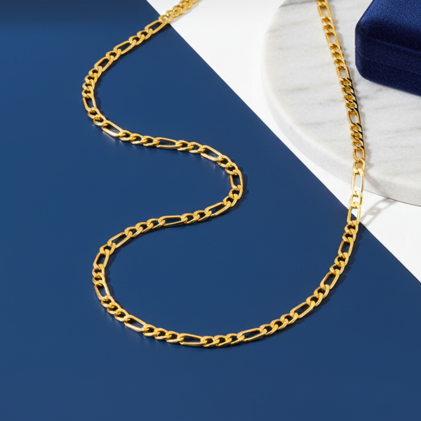 heritage link gold-plated figaro chain