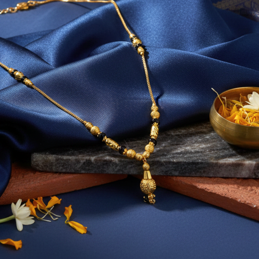 Dharini 18 KT Thick Gold Plated Mangalsutra