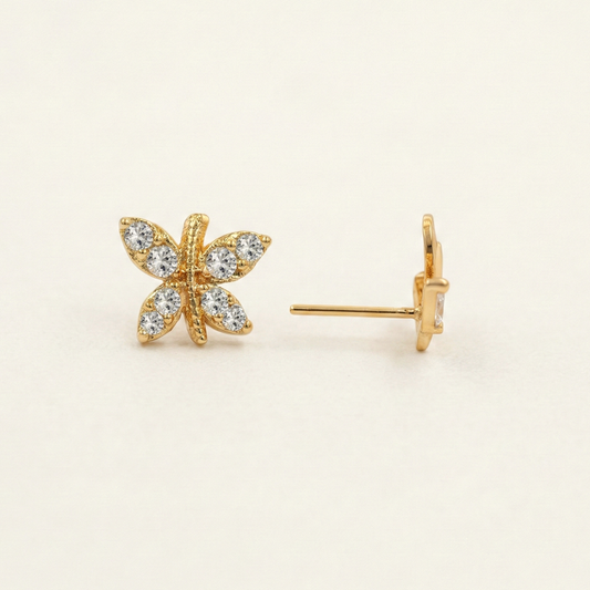 Butterfly Cluster Gold Plated Studs