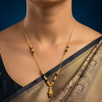 Dharini 18 KT Thick Gold Plated Mangalsutra