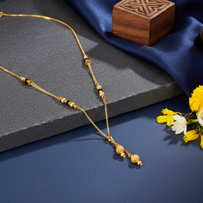 Flowing Grace 18 KT Thick Gold Plated Mangalsutra
