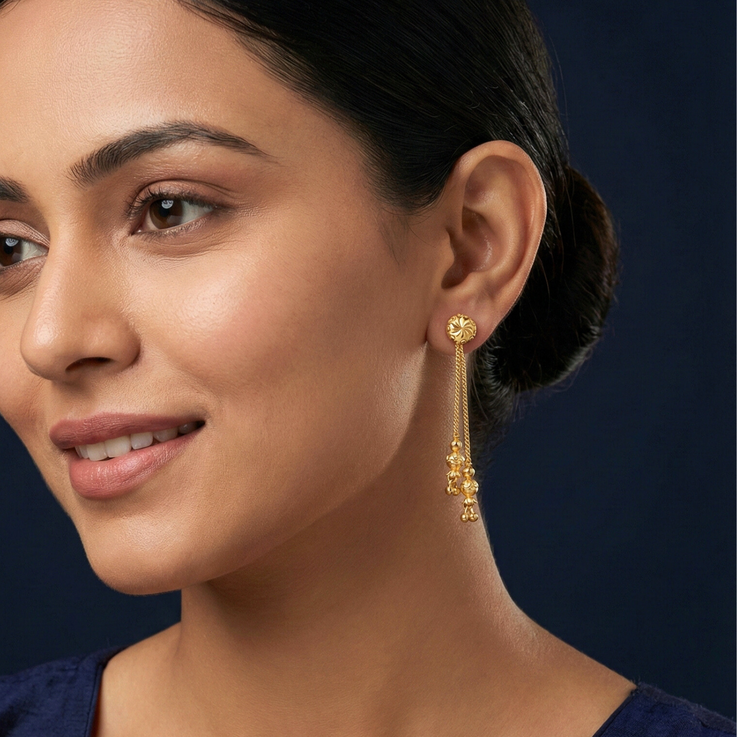 ghungroo sui dhaga earrings