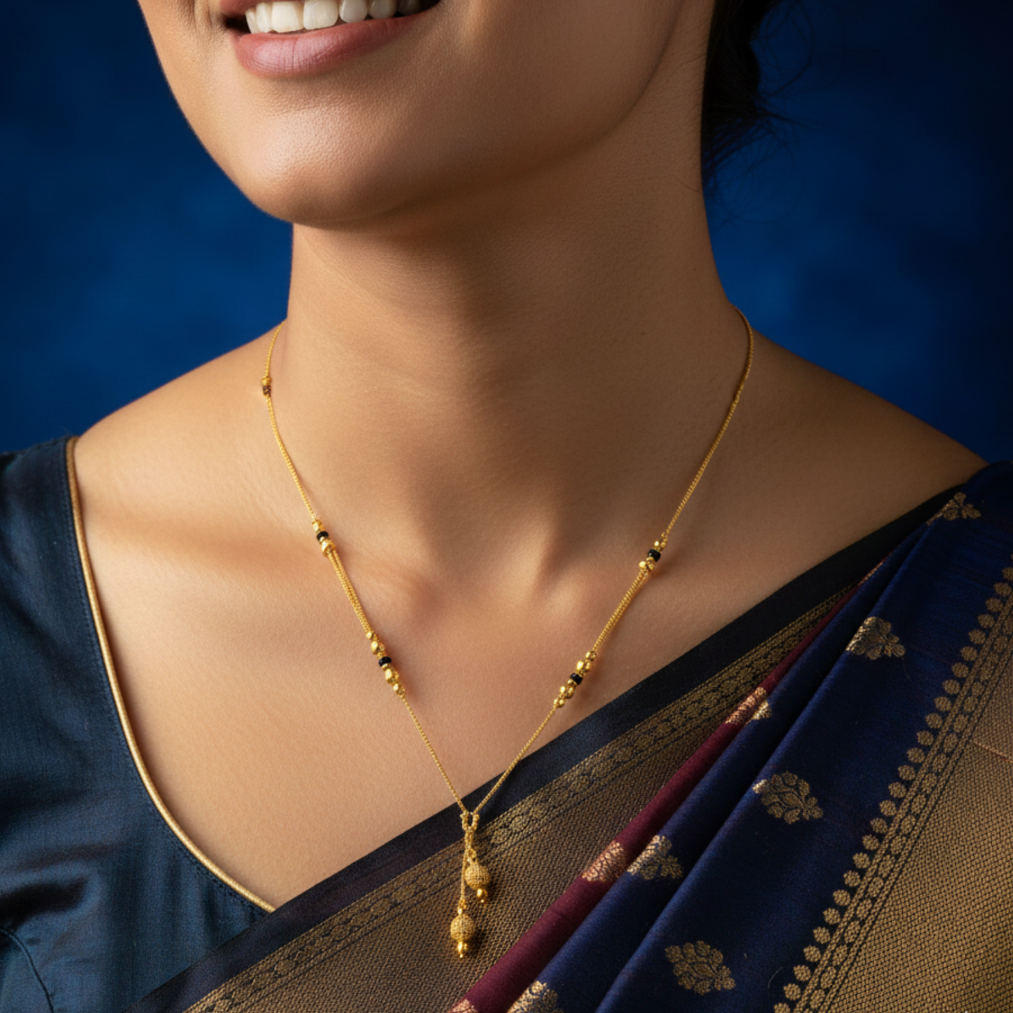 flowing grace 18 kt thick gold plated mangalsutra