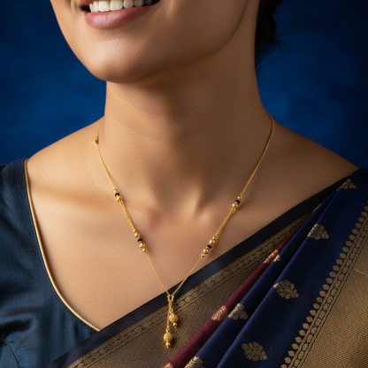 Flowing Grace 18 KT Thick Gold Plated Mangalsutra