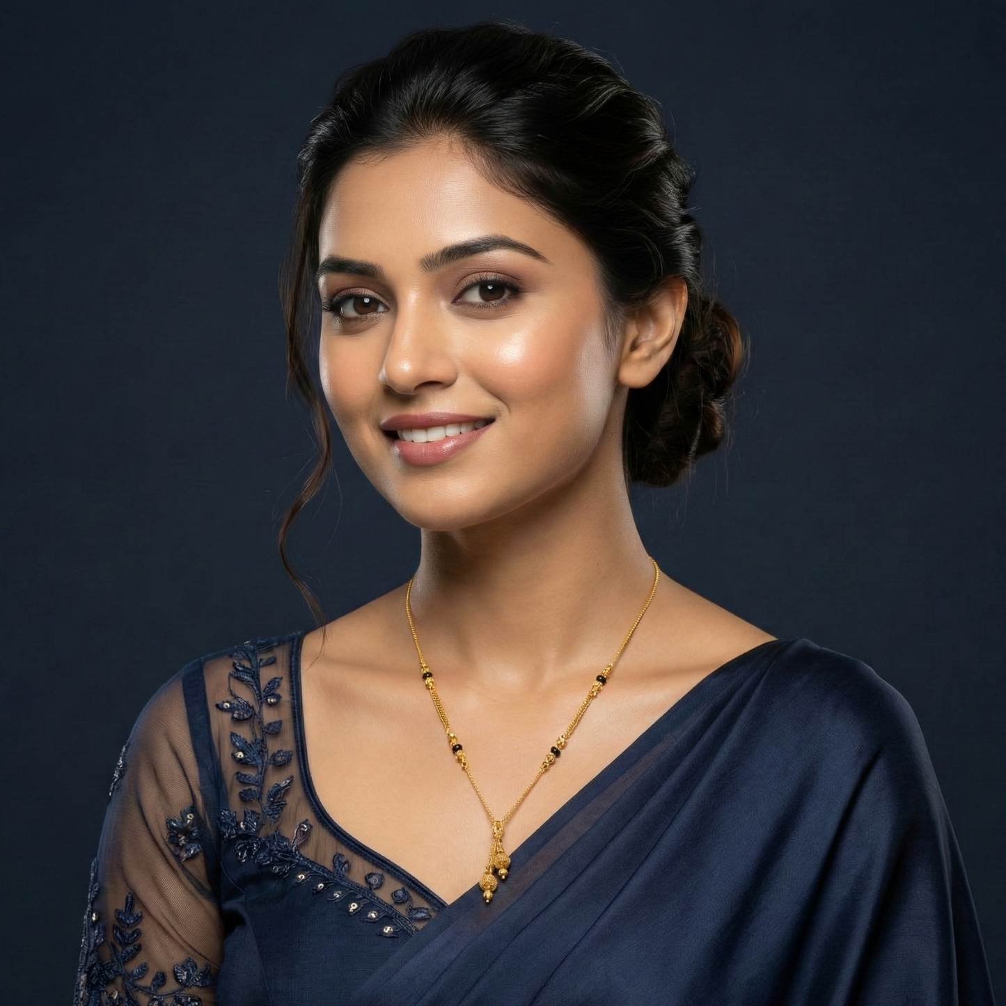 flowing grace 18 kt thick gold plated mangalsutra