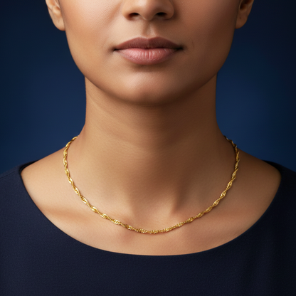 Velora Fine Twist Gold-Plated Chain