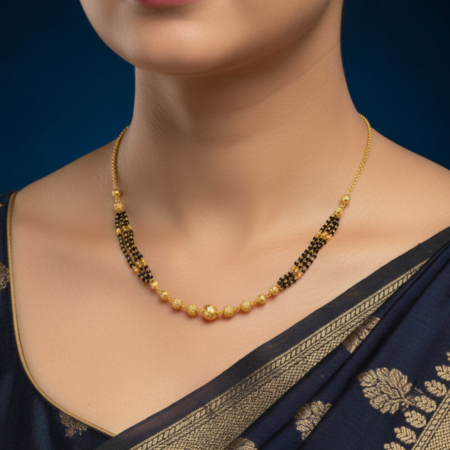 the golden heritage 18 kt thick gold plated mangalsutra
