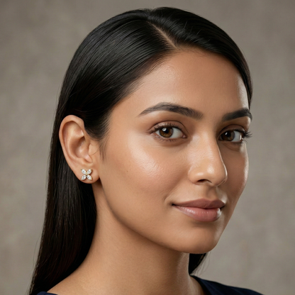 Four Point Bloom Gold Plated Studs