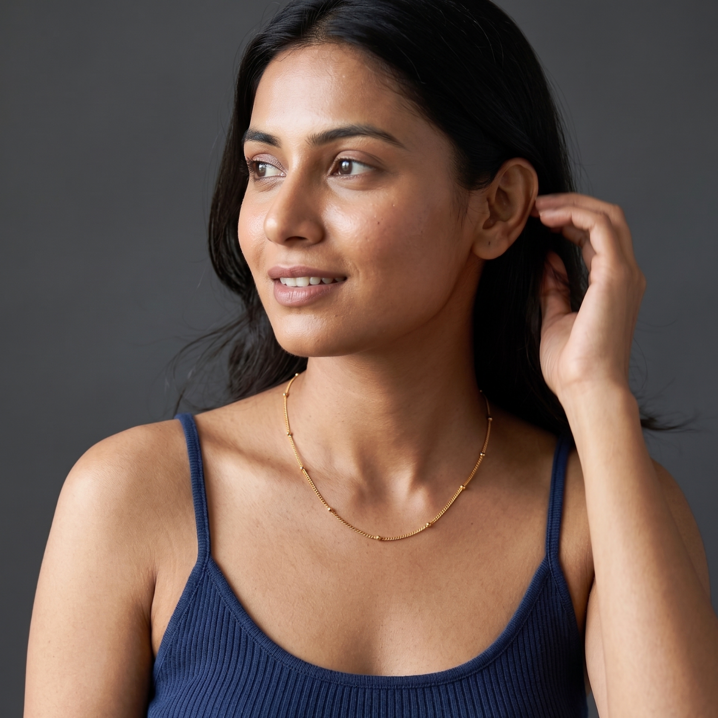 starlit beads 18k gold-plated chain