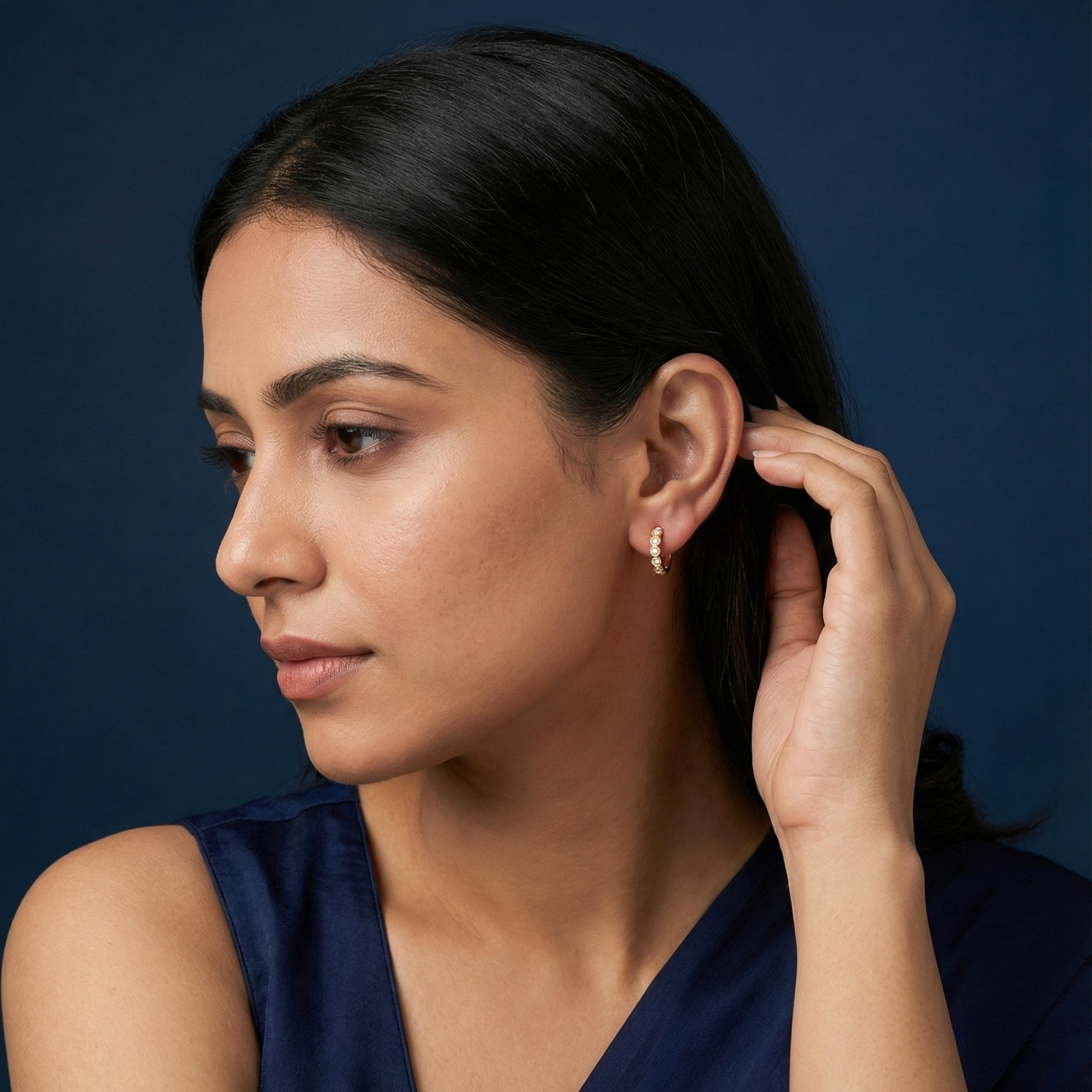 celestial gold plated hoops