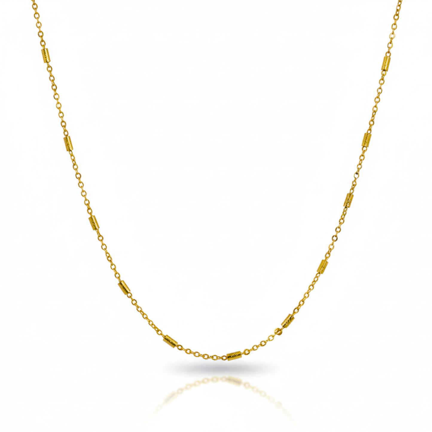 golden harmony textured bar chain