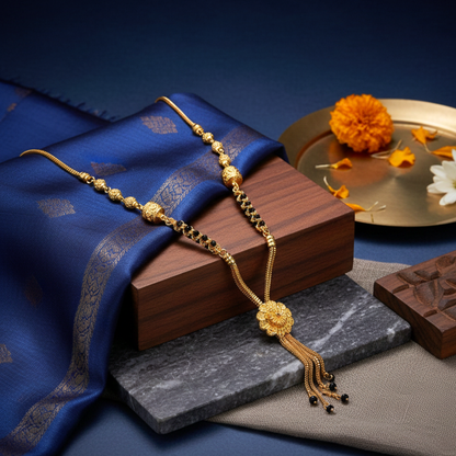 Kanaka Pushpa 18 KT Thick Gold Plated Mangalsutra