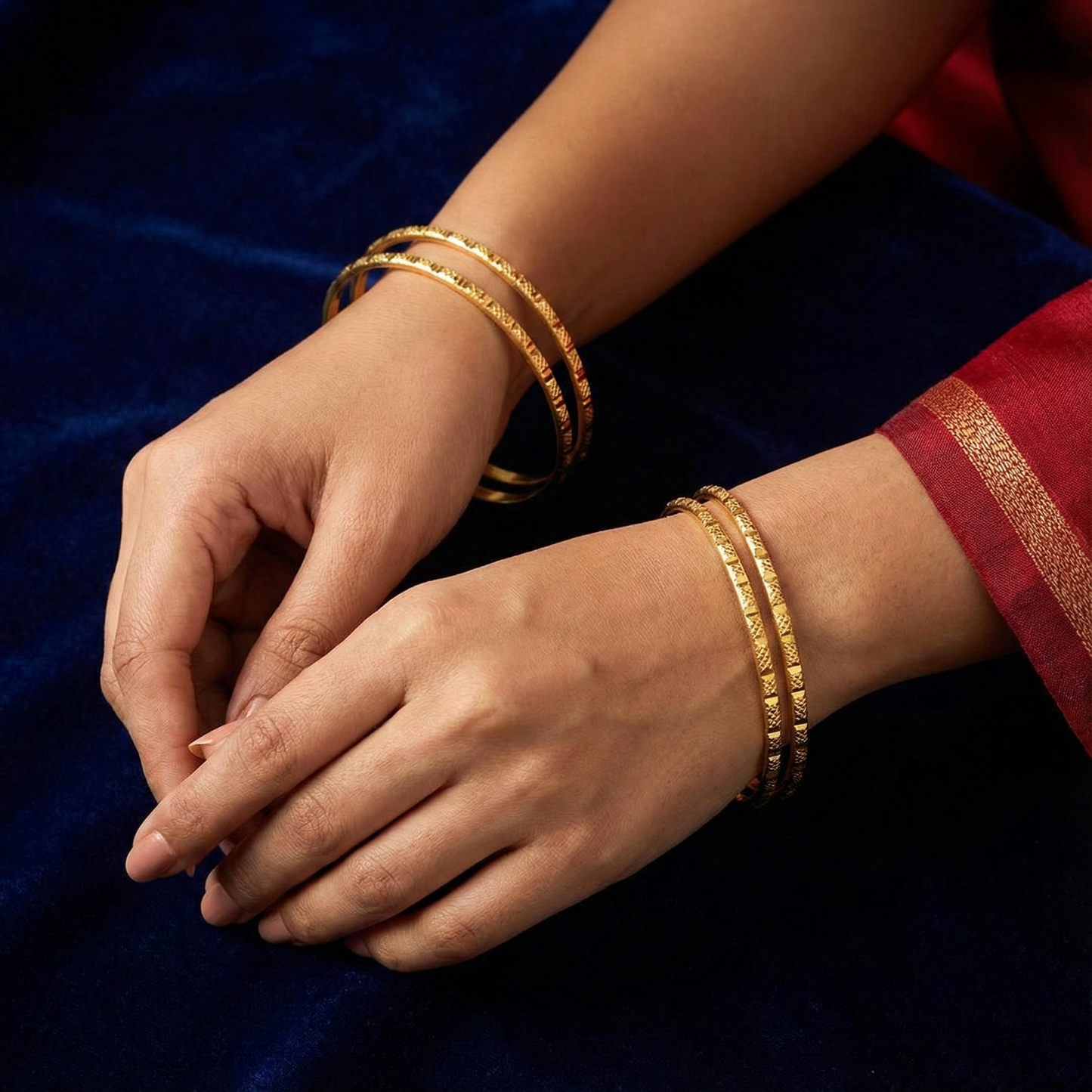 tara 18kt gold plated bangles
