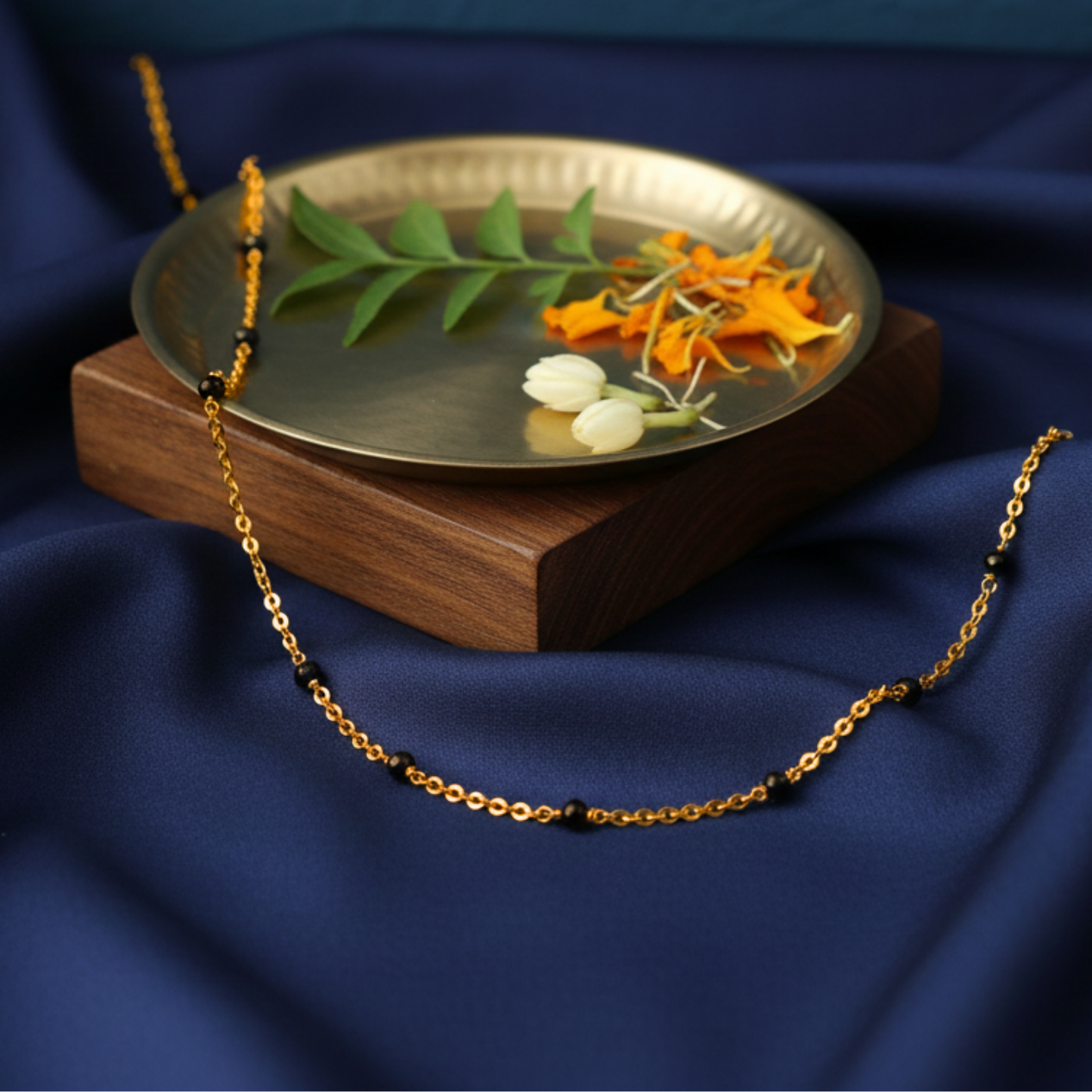 modern simplicity 18 kt thick gold plated mangalsutra