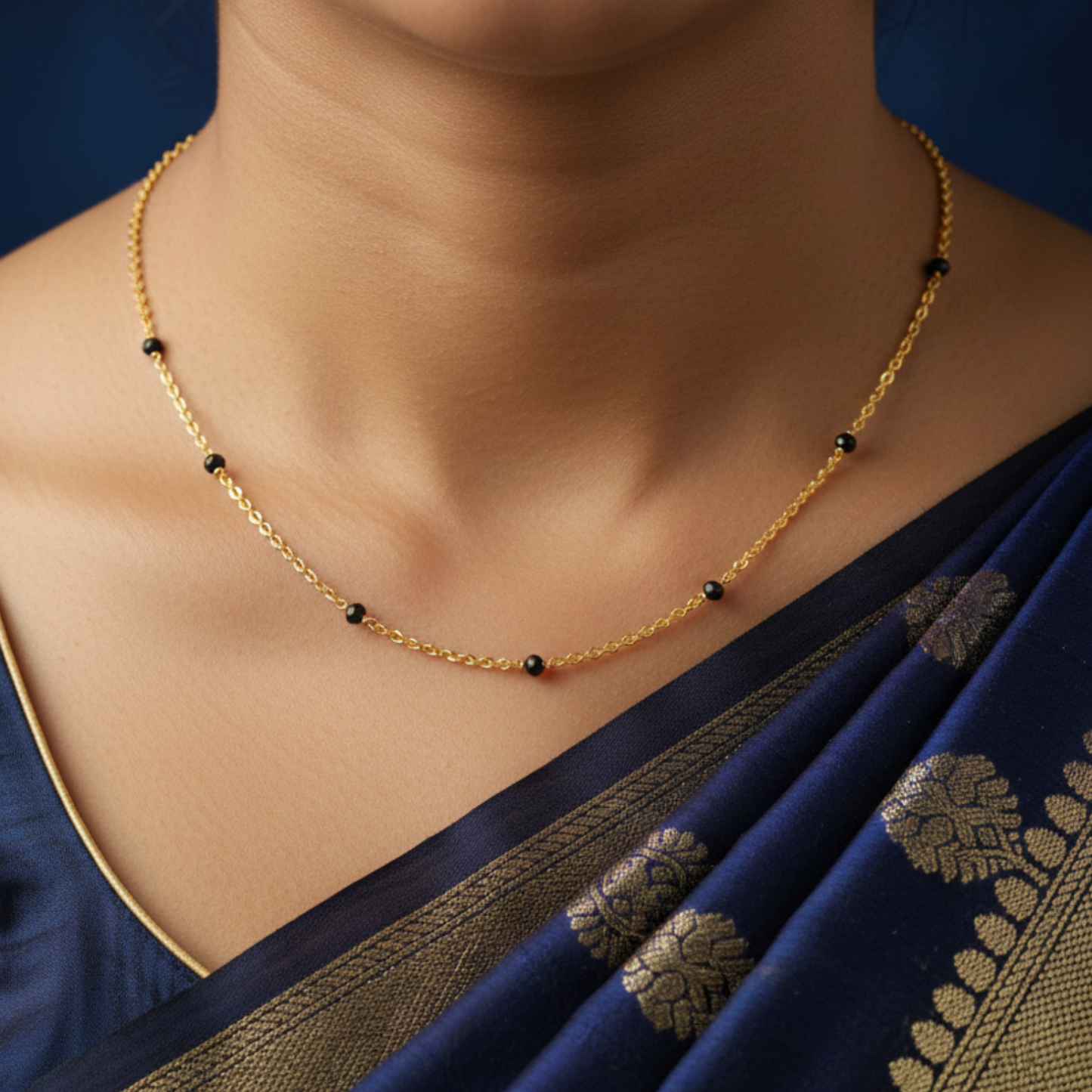 modern simplicity 18 kt thick gold plated mangalsutra