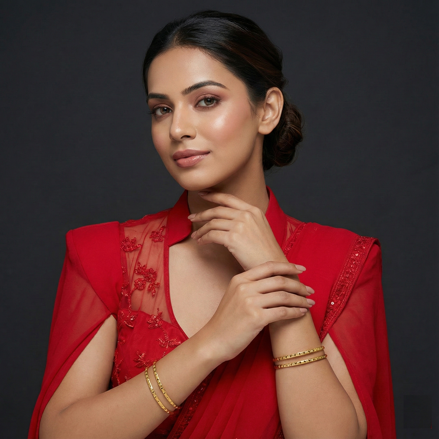 tara 18kt gold plated bangles