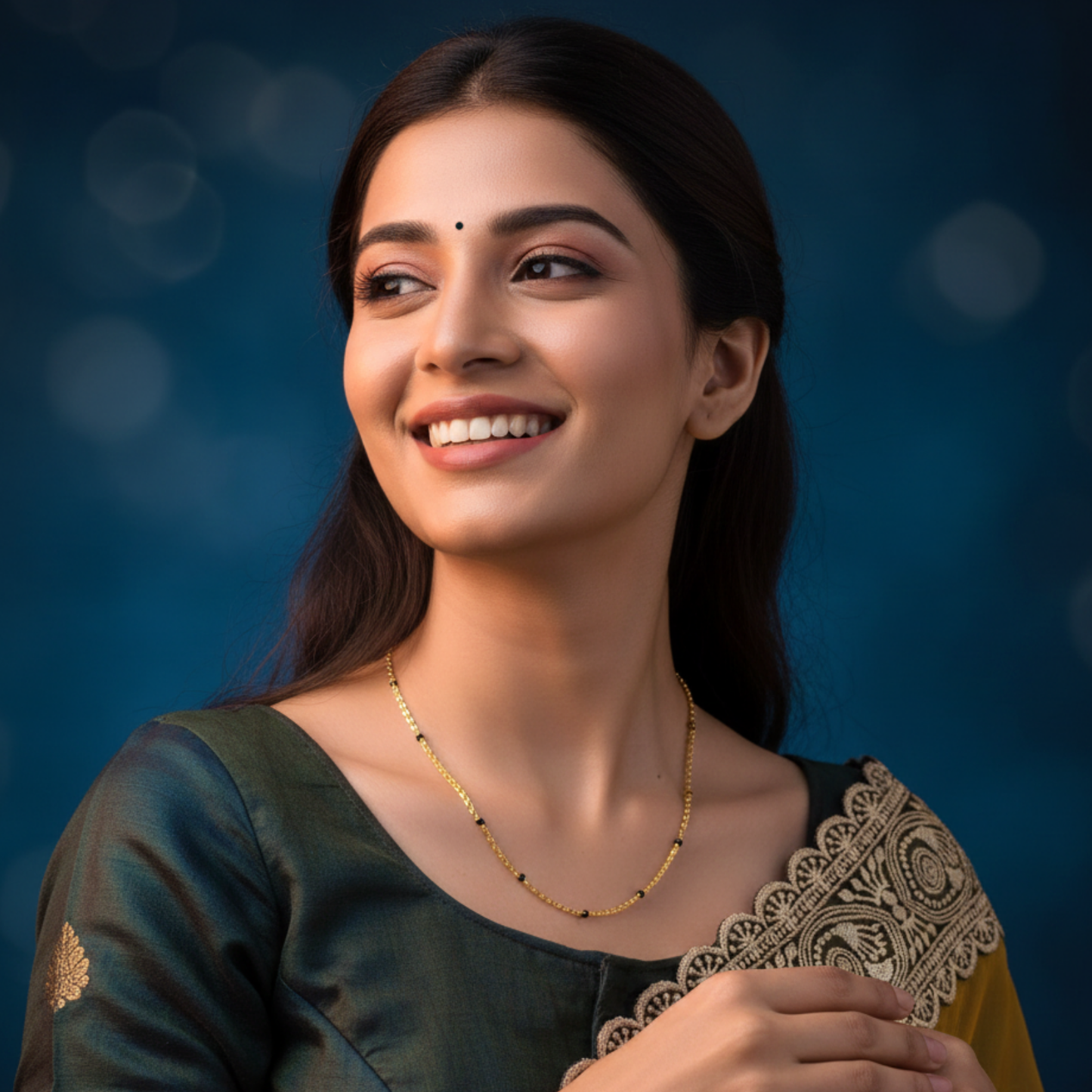 modern simplicity 18 kt thick gold plated mangalsutra