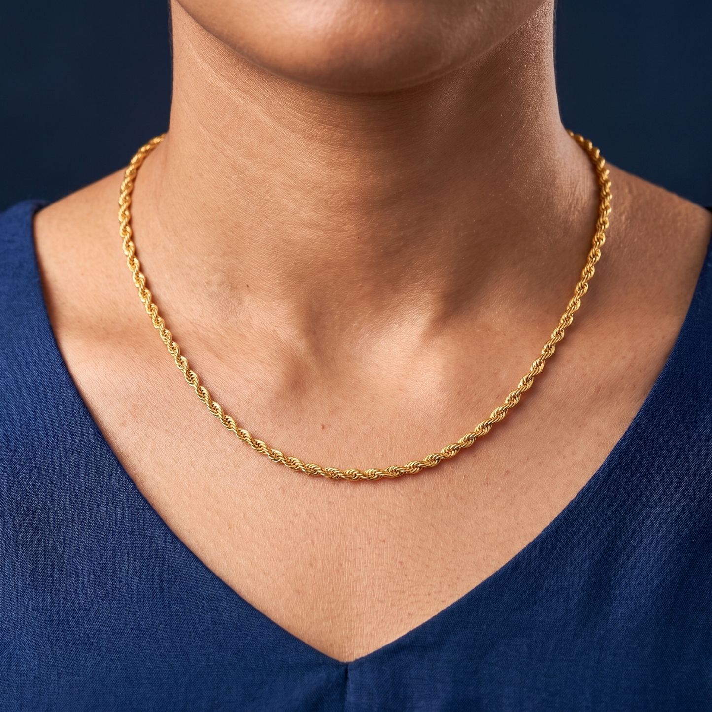twilight twist 18k gold-plated rope chain