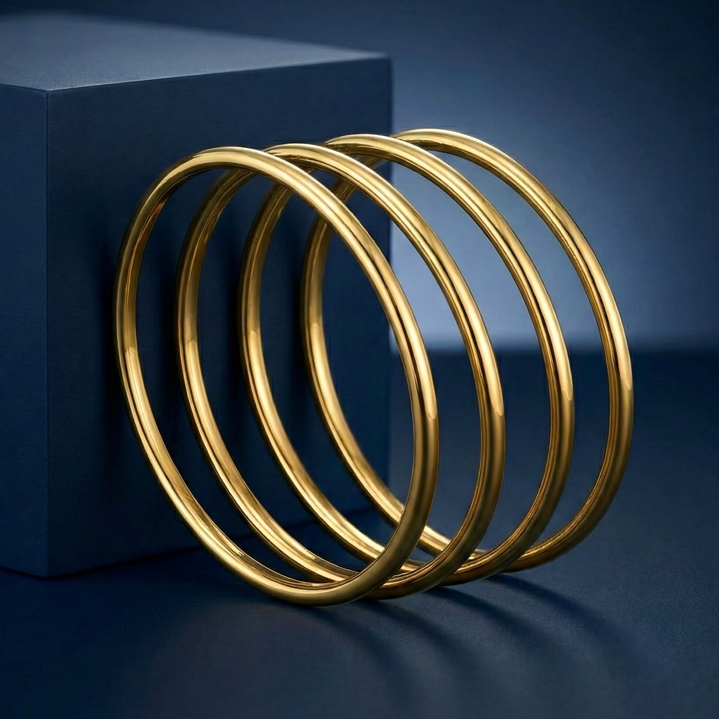 premium plain gold plated bangles (4 pc)