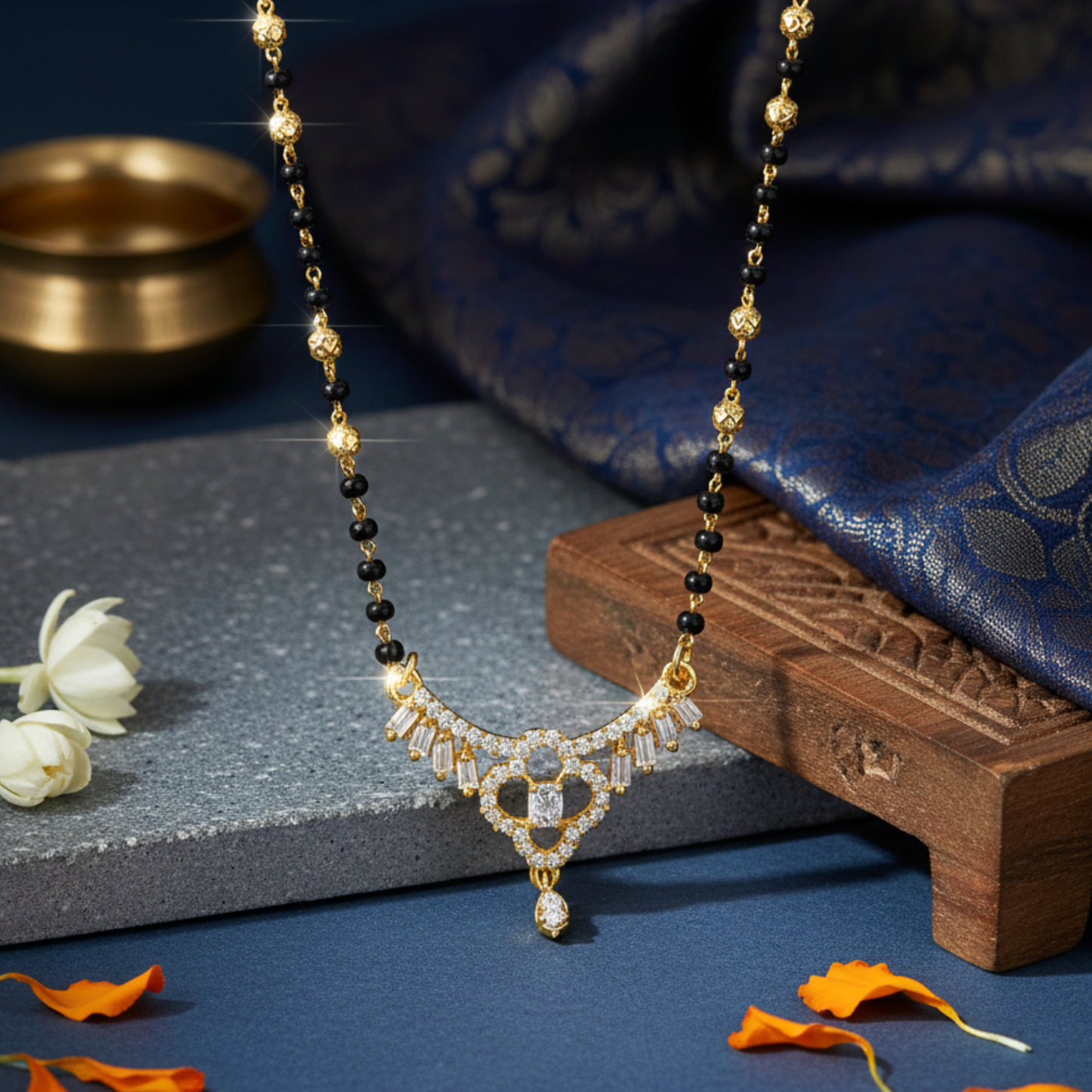 royal vows 18 kt thick gold plated mangalsutra